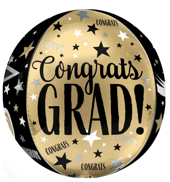 XL Folienballon Orbz - Kugel, Congrats - 38cm x 40cm